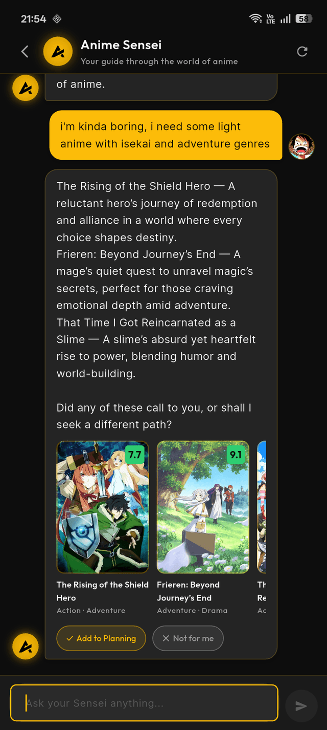 AI Sensei chat