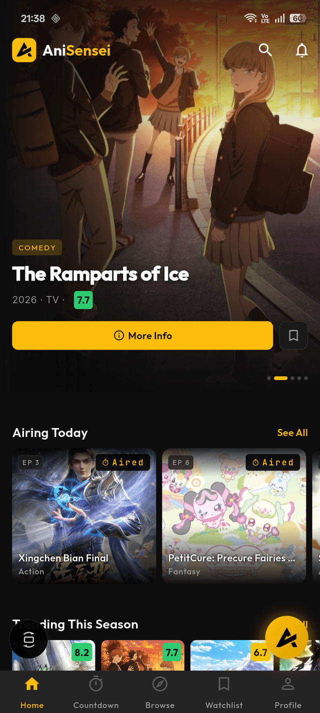 Home screen